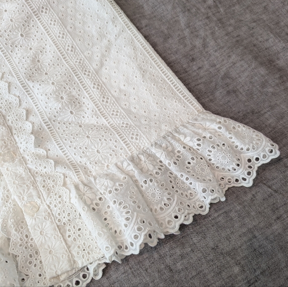 Cartolina Nantucket Cotton Eyelet Dress White Size S NWOT - Picture 5 of 8